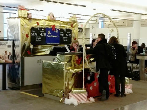 Southwest Airlines Christmas gate