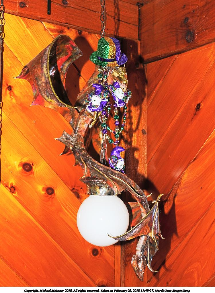 Mardi Gras dragon lamp #2