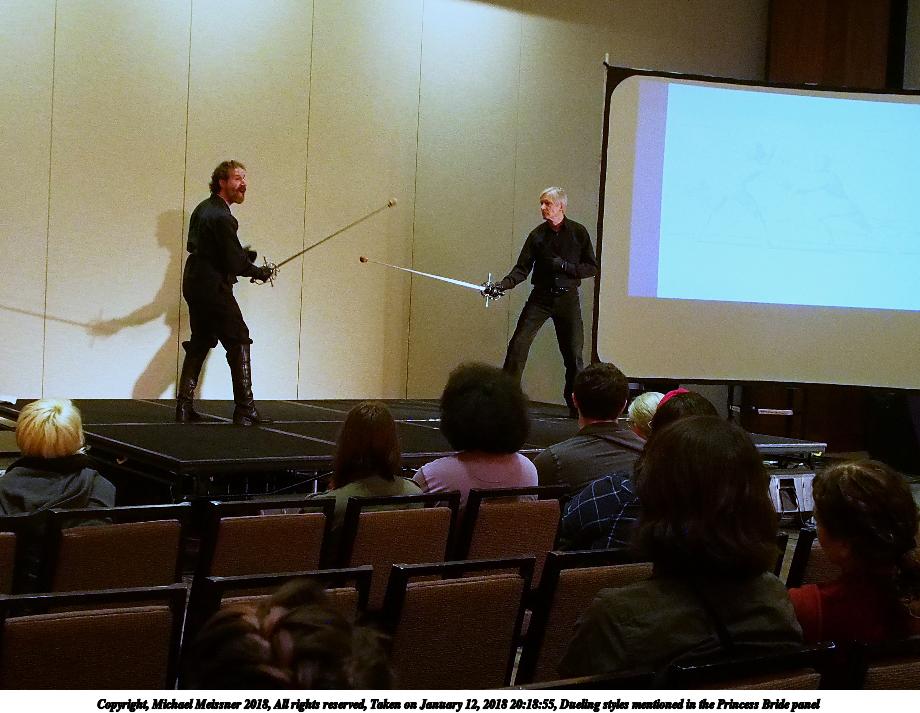 Dueling styles mentioned in the Princess Bride panel #2