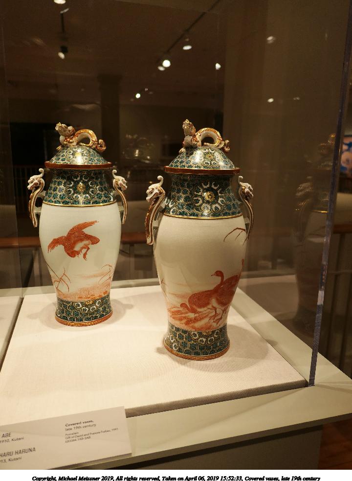 Covered vases, late 19th century