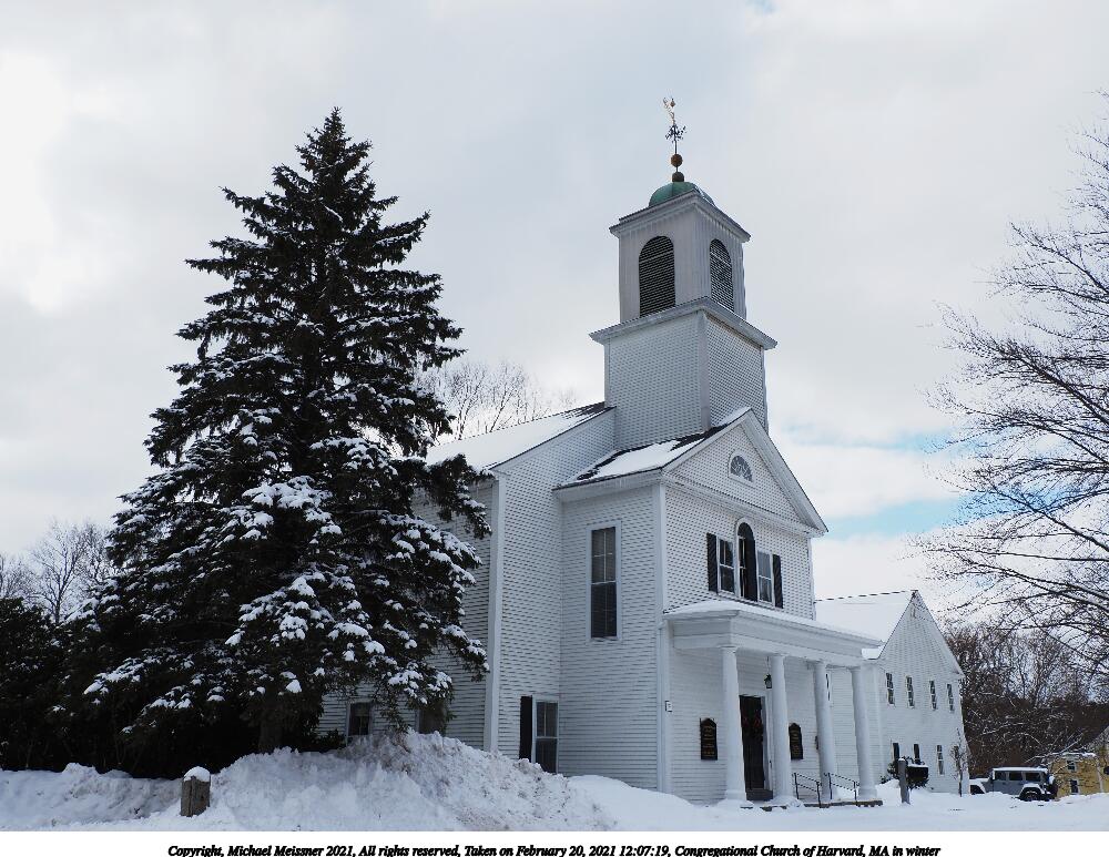 Congregational Church of Harvard, MA in winter #2