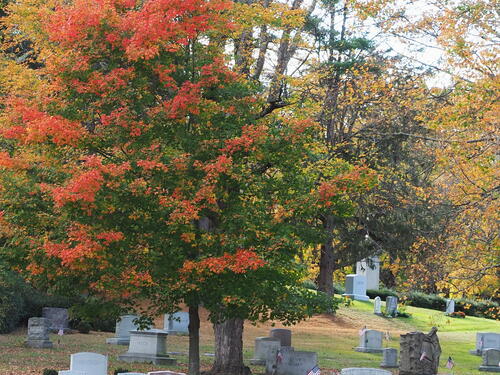 West Parish Garden Cemetery in fall