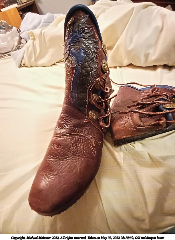 Old red dragon boots #2