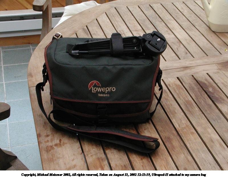 Ultrapod-II attached to my camera bag