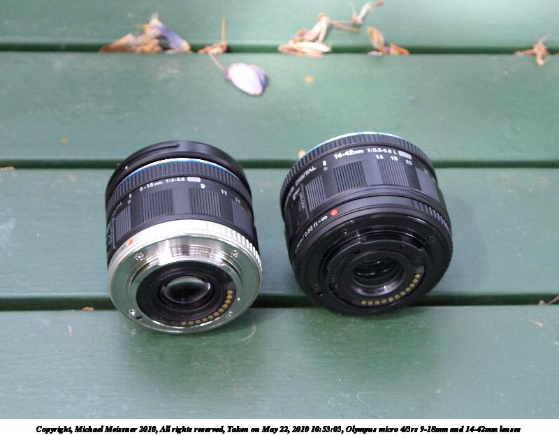 Olympus micro 4/3rs 9-18mm and 14-42mm lenses