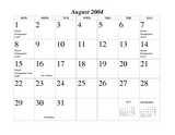 August calendar page