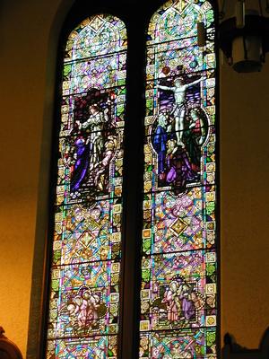 Stained glass window at monastery