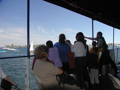 Crowd viewing the harbor