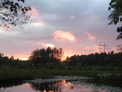 Spectacle Pond at sunset