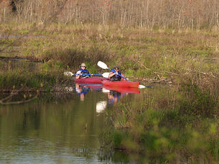 Kayakers on Spectacle Pond