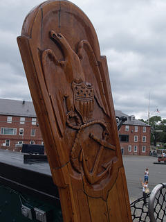 Carved wooden plank