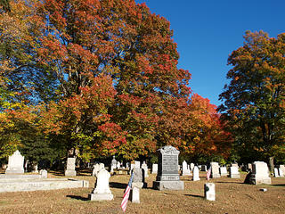 Concord cemetery in fall
