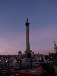 Nelson's column at sunset