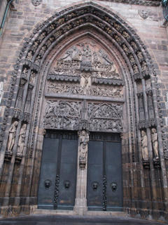 Carved church door