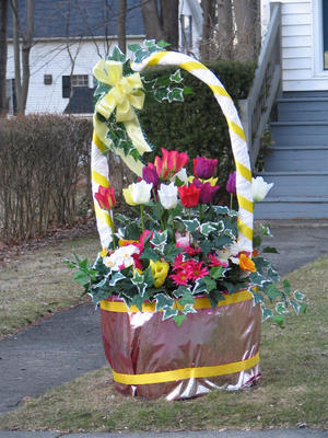 Outside Easter basket