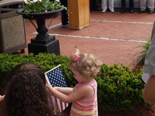 Kid and flag