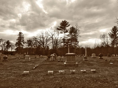 Cloudy graveyard