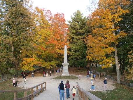 Concord minuteman monument in fall