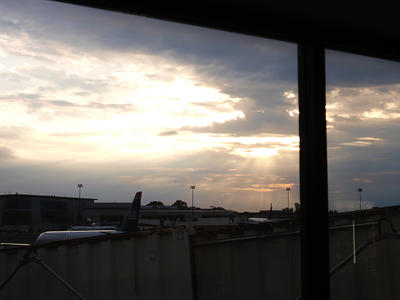 Sunset over Logan terminal