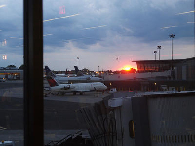 Sunset over Logan terminal #3