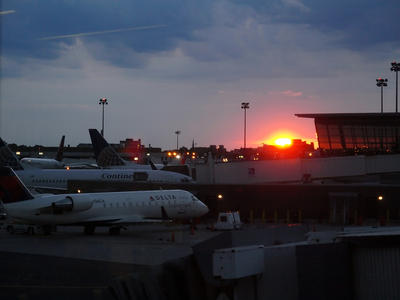 Sunset over Logan terminal #4