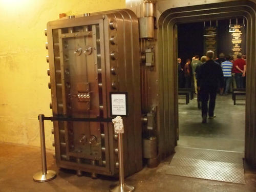 Bank vault door to protect the gold supply