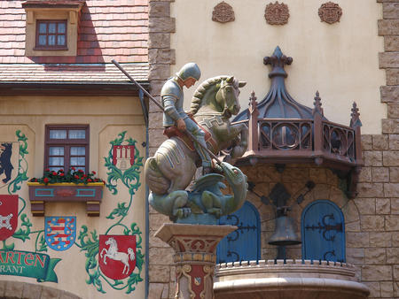 German knight with dragon