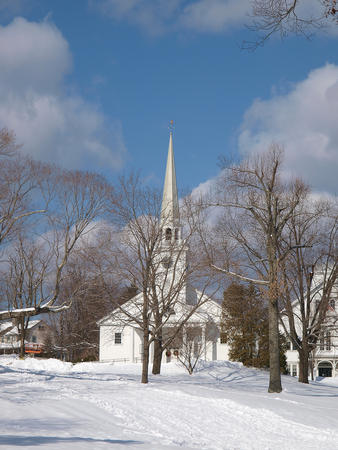 Harvard Unitarian church in the snow #3