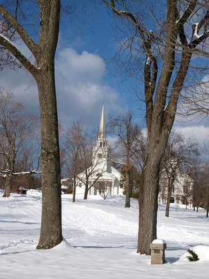 Harvard Unitarian church in the snow #4