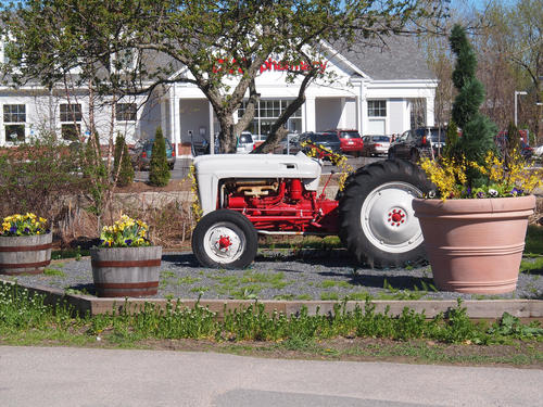 Flower decorated tractor