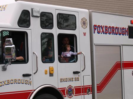 Riding in the fire truck
