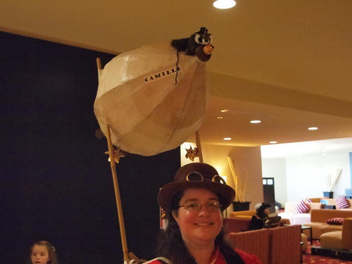 Melissa Honig, the airship Camile, and Racky