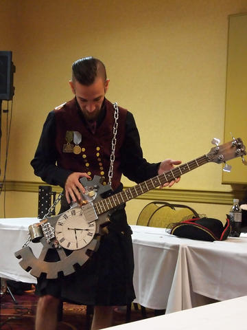 Steampunk clock guitar