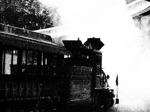 Grainy film steam train