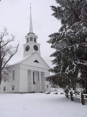 Groton church in winter