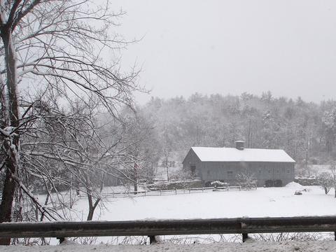 Groton barn in winter