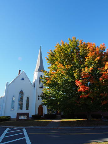 Chelmsford church in fall #2