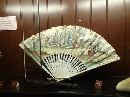 Painted fan in the Slater Memorial Museum