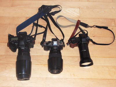 Olympus E-5/EC-14/50-200mm, E-M5/MM3/70-300mm, Stylus1/tcon-17 packed for travel