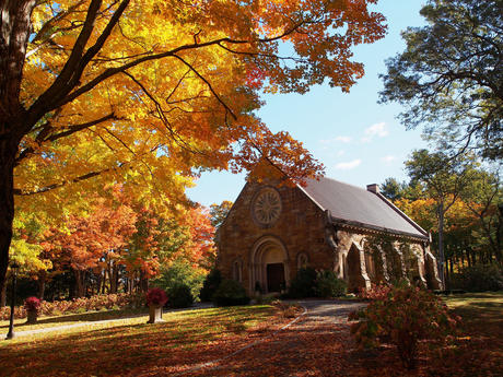 Andover Massachusetts' West Parish Garden Cemetery in fall #3