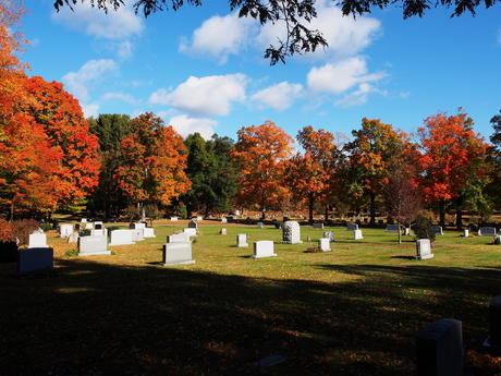 Andover Massachusetts' West Parish Garden Cemetery in fall #9