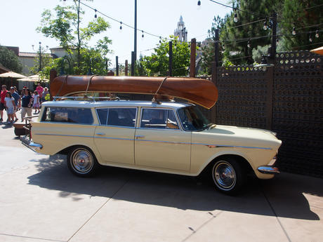 Old car and canoe