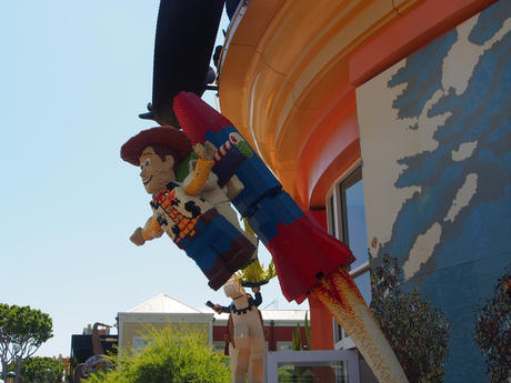 Lego Woody on a rocket