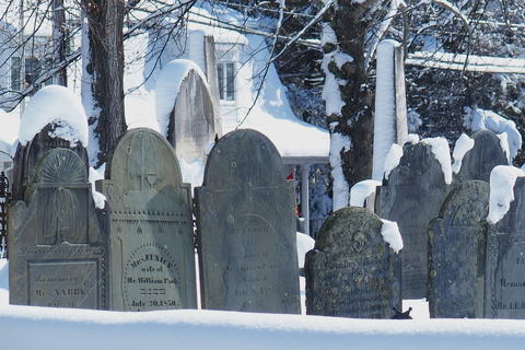 Harvard graveyard in winter #2