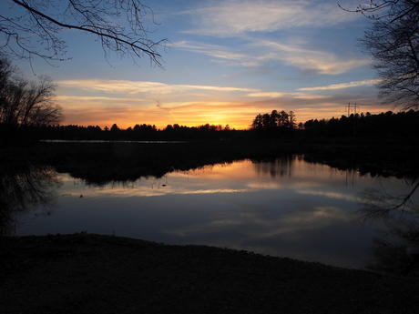 Sunset over Spectacle Pond, Ayer, Massachusetts