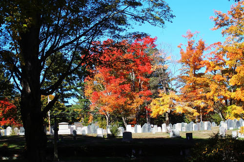 West Parish Cemetery, Anover, MA in fall #6