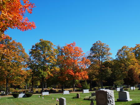 West Parish Cemetery, Anover, MA in fall #8