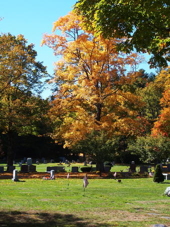 West Parish Cemetery, Anover, MA in fall #12