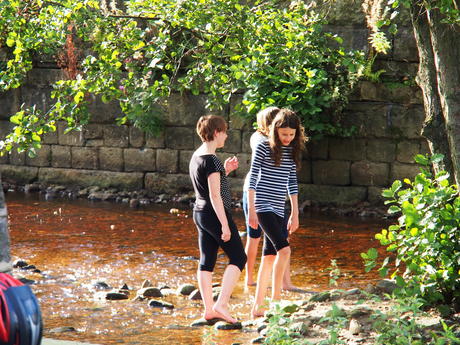 Barefoot in the stream