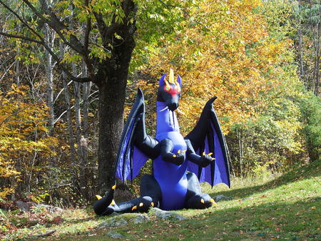 Inflatable purple dragon